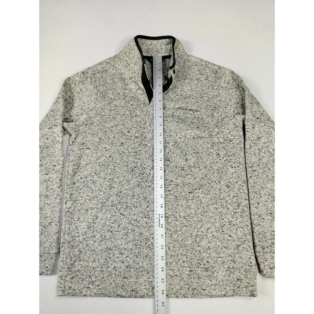 Eddie Bauer Radiator Fleece Mens Medium Gray Gorpcore Outdoors Snap Front Hiking - Picture 8 of 14